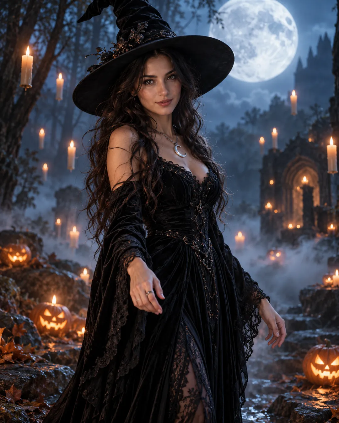 Moonlit Witch — AI-created style illustration