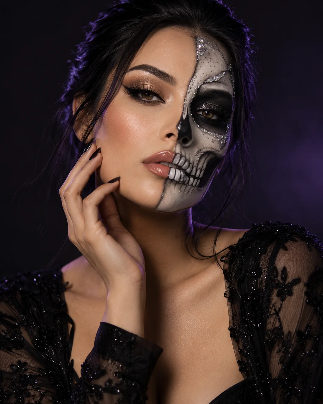 Skeleton Glam Makeup — AI-created style illustration
